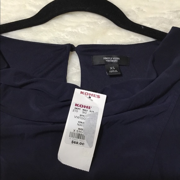 Simply Vera Wang Navy Sleeveless Jumpsuit size XS NWT - Picture 4 of 11